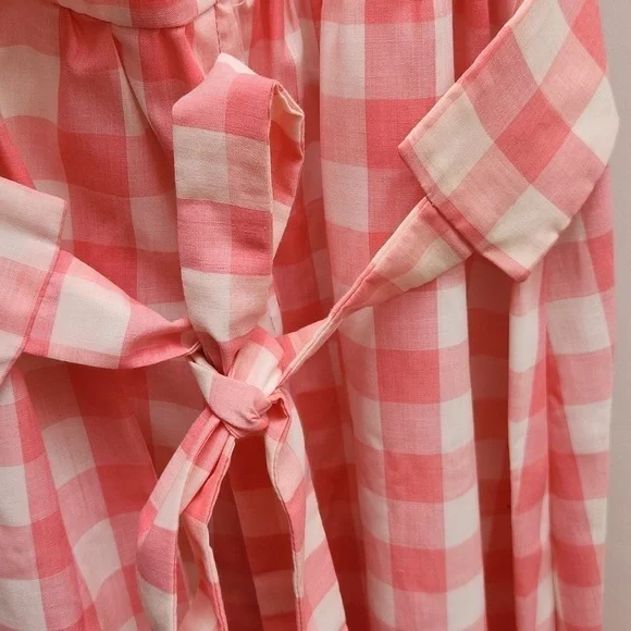 Gingham Check Pink Ruffle Vtg Dress - Picture 6 of 9
